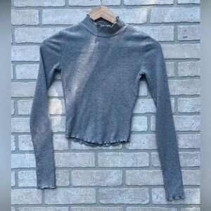 Ruffled Crop Turtleneck